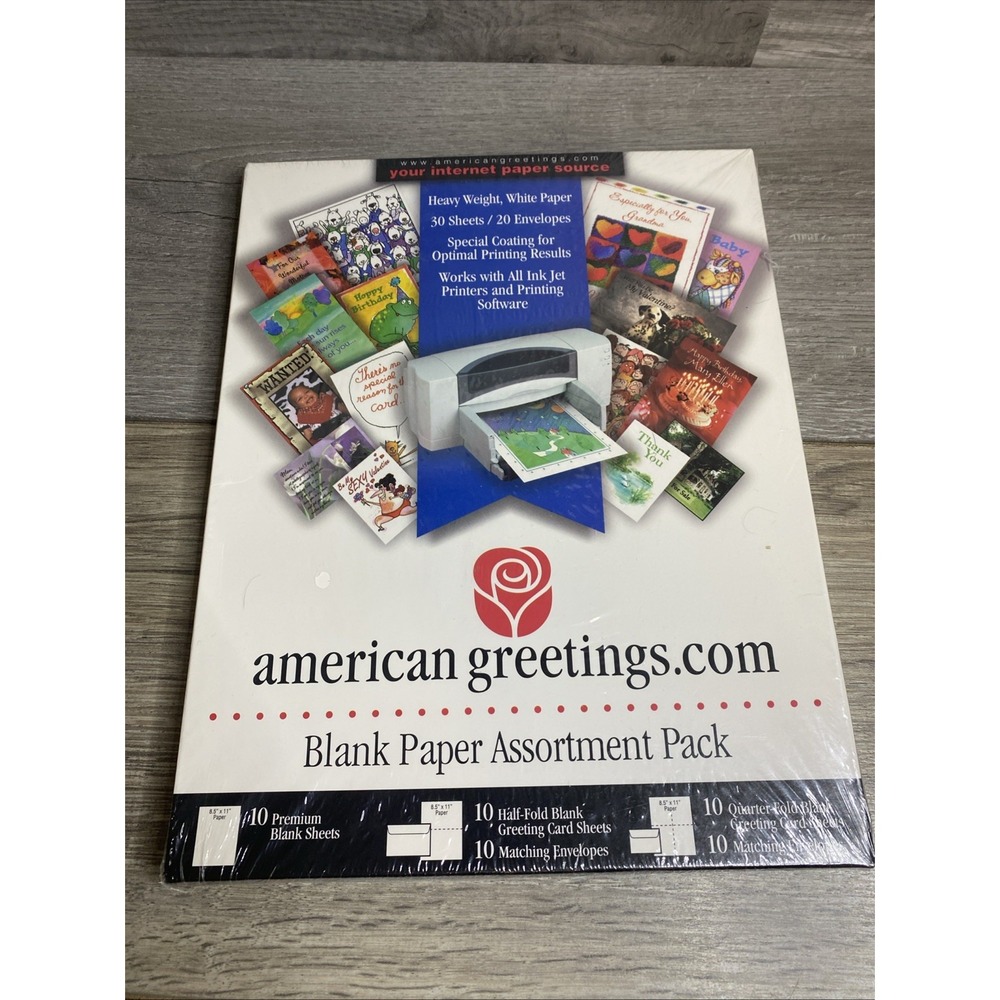 American Greetings Blank Paper‎ Assortment Pack Unisex OS White New Inkjet 30ct